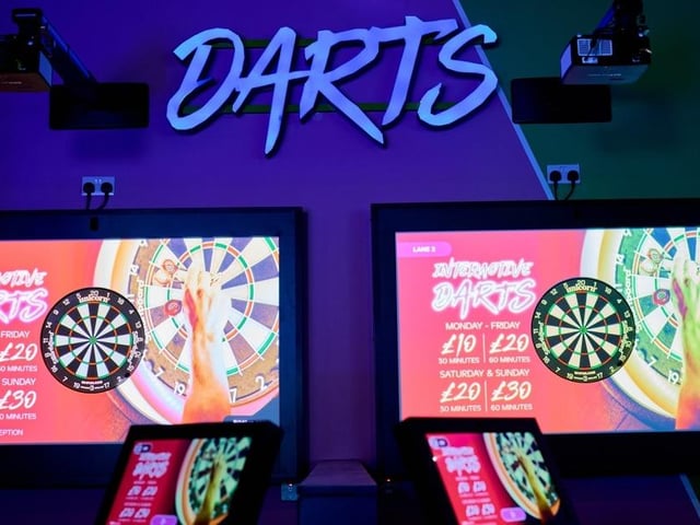 The interactive darts area
