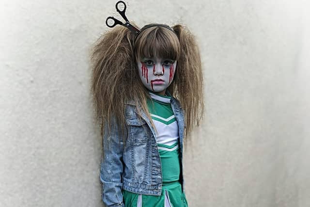Lorna Louise Spencer said: "My daughter Thea (aged seven) ready for her Halloween disco at school."