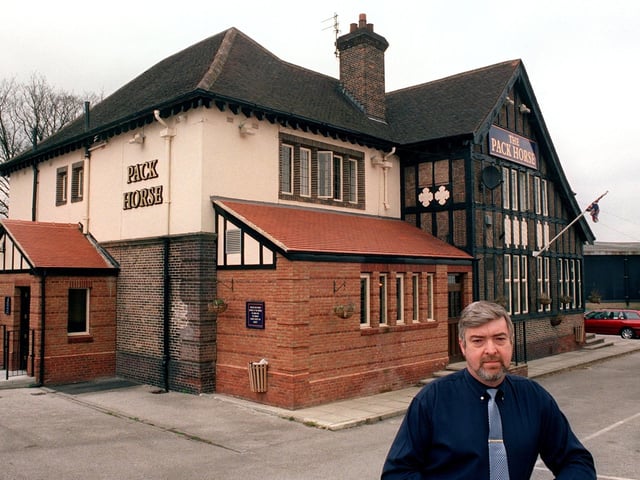 Manager Bill Biggins pictured outside The Pack Horse on Gelderd Road. It was closed in July 2010 and demolished in March 2012.