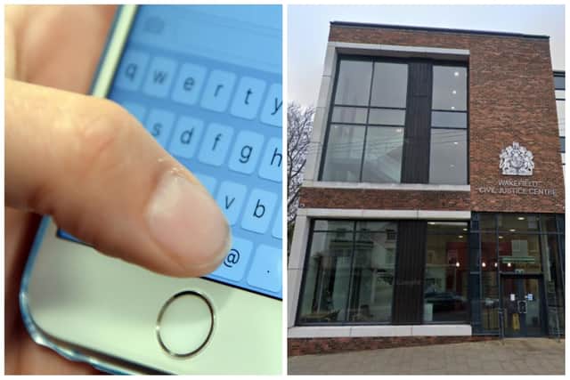 Clarke sent abusive messages despite a non-molestation order being imposed at Wakefield Family Court.