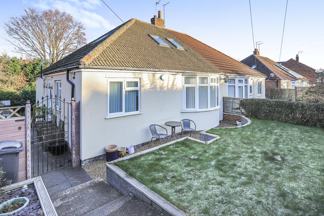 This three bedroom semi-detached bungalow in Garforth is on the market for £240,000.