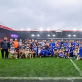 England and Greece players pose for a joint team picture after their World Cup game at Bramall Lane. Picture by Allan McKenzie/SWpix.com.