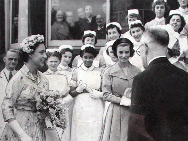 Princess Margaret pictured on a visit to St James's Hospital.