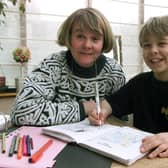 Actor Jack P. Shepherd is pictured doing his homework with mum Janet at their home in Pudsey in February 1999.