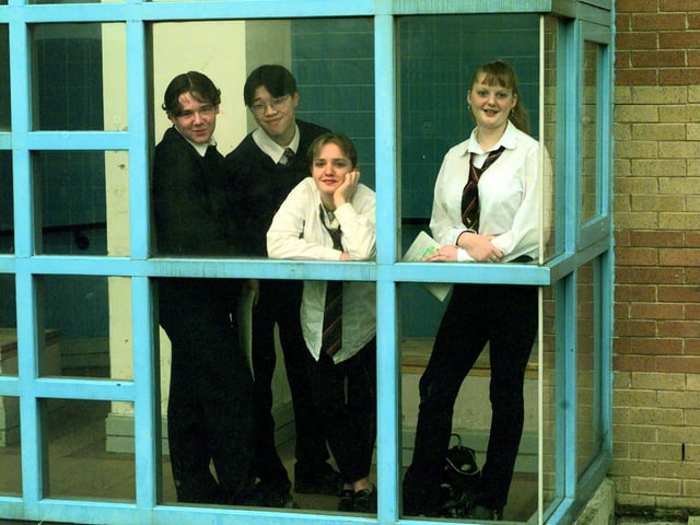 Pupils, from left, are Kevin Birkin, Yuksun Cheung, Cherry Dyson and Rachel Riley .