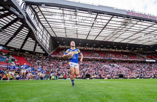 Jarrod O'Connor warms up at Old Trafford ahead of the Grand Final. Picture by Allan McKenzie/SWpix.com.