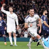 LEEDS, ENGLAND - APRIL 04: Jack Harrison of Leeds United celebrates after scoring the team's first goal during the Premier League match between Leeds United and Nottingham Forest at Elland Road on April 04, 2023 in Leeds, England. (Photo by Alex Livesey/Getty Images)