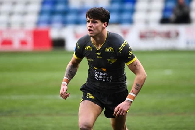 Riley Lumb seen in action for Leeds Rhinos during their Betfred Challenge Cup win at Widnes Vikings five months ago. Picture by Olly Hassell/SWpix.com.