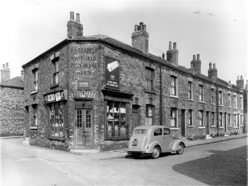 An off-licence and grocers on Henbury Street in May 1959. This was the business of Hyman Sture.