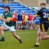 Mackenzie Scurr in action for Hunslet against North Wales Cruaders last year, when he was on loan from Hunslet. Picture by Craig Irvine/Hunslet RLFC.