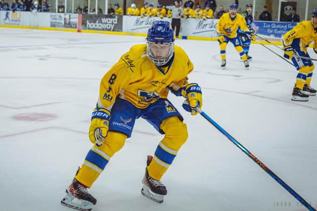 FIRST IMPRESSIONS: Defenceman Bow Neely proved his addition was worthwhile for Leeds Knights on his debut weekend against Bristol Pitbulls. Picture: Jacob Lowe/Knights Media.