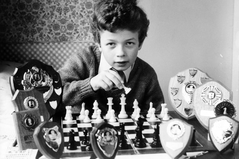 Christopher Bennett was celebrating after being crowned Leeds School's U-12 chess champion in November 1981.