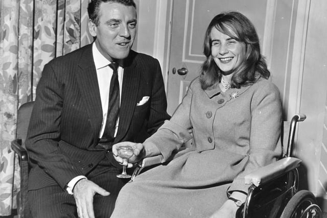 Irish radio presenter Eamonn Andrews delighted over 400 Leeds people when he appeared as guest speaker of the Celebrity Dinner Club in 1968. Here Eamonn Andrews and Lady Masham of Swinton are pictured during their talk at the Queens Hotel.