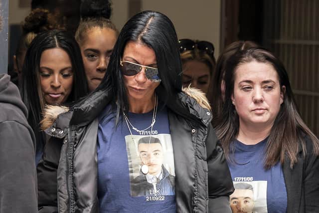 Charlie Mclean, mother of Khayri Mclean, outside Leeds Crown Court ahead of the sentencing of two teenagers who murdered her son. Picture: Danny Lawson/PA Wire