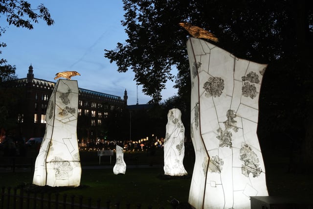Each of Light Night’s installations took in a series of zones across the city centre, with a number generously sponsored by a local business or organisation. Photo: Jonathan Gawthorpe