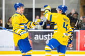 DOUBLE DELIGHT: Liam Peyton and Oli Endicott (right) both scored as Leeds Knights produced a stunning 6-5 win on the road at Milton Keynes Lightning on Saturday, booking the Knights' place at the Final Four Play-off weekend in Coventry next week.