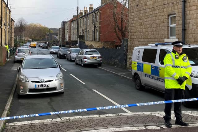 Police at the scene in Dewsbury following death of a woman. A man will appear in court today after being charged her murder. (Photo Dave Higgens/PA Wire)