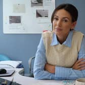 Michelle Keegan stars as DI Emma Crane in the new ITV drama series The Blame (Picture: Quay Street Productions for ITV/ITVx)