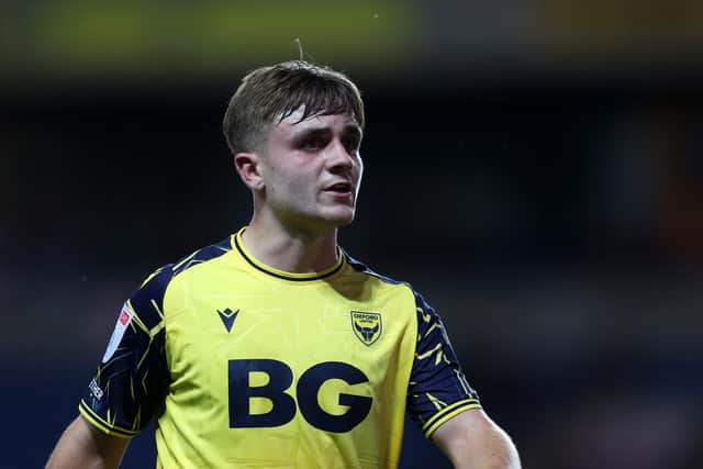 OXFORD, ENGLAND - AUGUST 09: Lewis Bate of Oxford United during the Carabao Cup First Round match between Oxford United and Swansea City at Kassam Stadium on August 09, 2022 in Oxford, England. (Photo by Catherine Ivill/Getty Images)