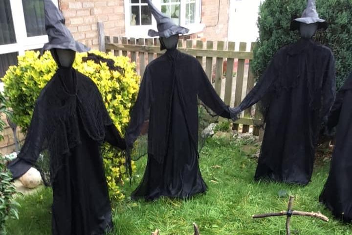 A gathering of witches in the garden from Janet Mulroy.