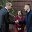 The Prince of Wales  greets Dr Agam Jung and Kevin Sinfield at the opening of the Rob Burrow MND Centre in Leeds last month. 