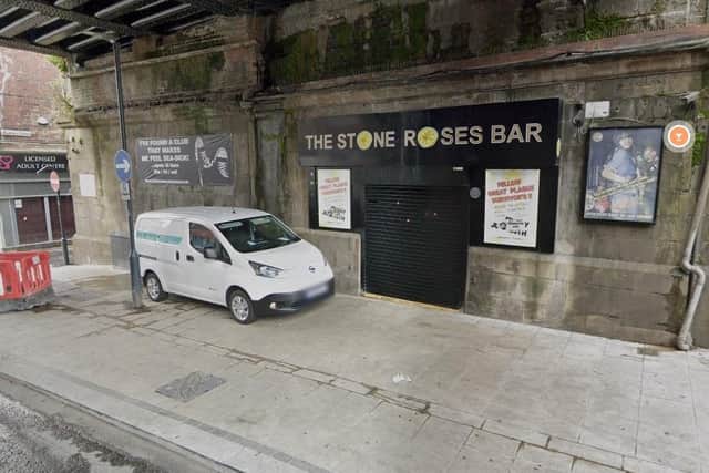 The two thugs began their attack outside the Stone Roses bar on Briggate. (pic by Google Maps)