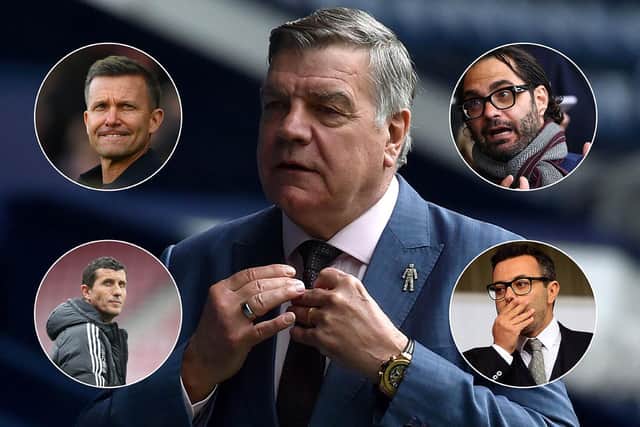 CLEAR REMIT - Leeds United are bringing Sam Allardyce in for a four-match managerial cameo after the tenures of Jesse Marsch and Javi Gracia. Pics: Getty