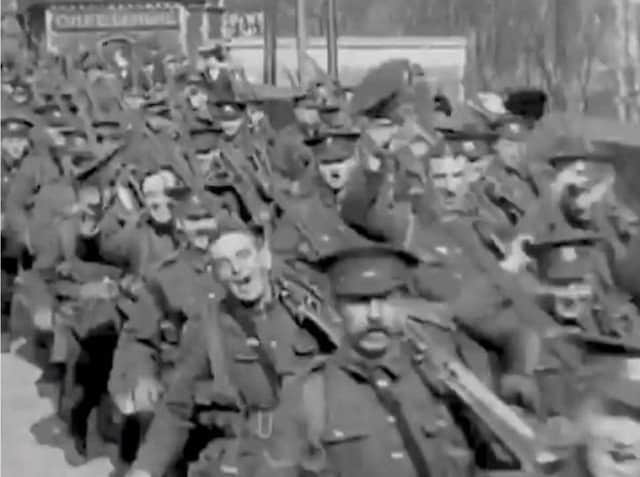 Barnsley Pals marching off to war