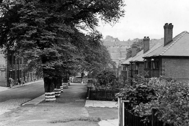 Children are pictured playing on Monk Bridge Road in August 1944.