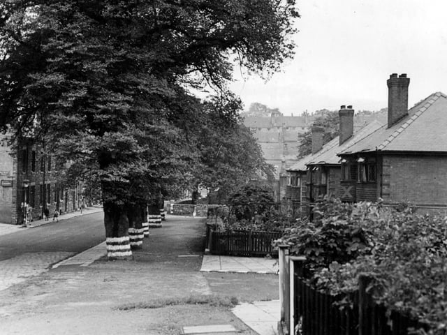 Children are pictured playing on Monk Bridge Road in August 1944.