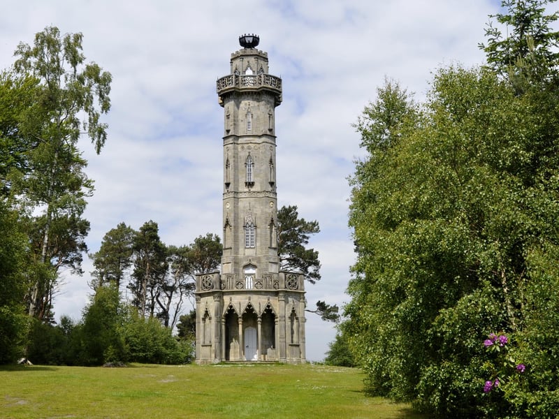 The walled Hulne Park, which was landscaped by Capability Brown, is the only one remaining of the three parks that once surrounded Alnwick Castle, and provided wood and meat for the Percy family, the Dukes of Northumberland. Access is free to the public. Pictured is Brizlee Tower in the park, which itself is only on very rare occasions open to the public.