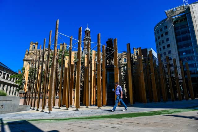 Making A Stand, a sculptural 'forest' created specially for Leeds 2023, unveiled in City Square earlier this month. Picture: James Hardisty