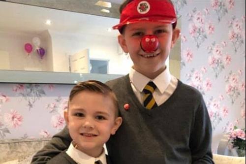 Louise Booth shared this photo of Harley and Finley enjoying Red Nose Day.