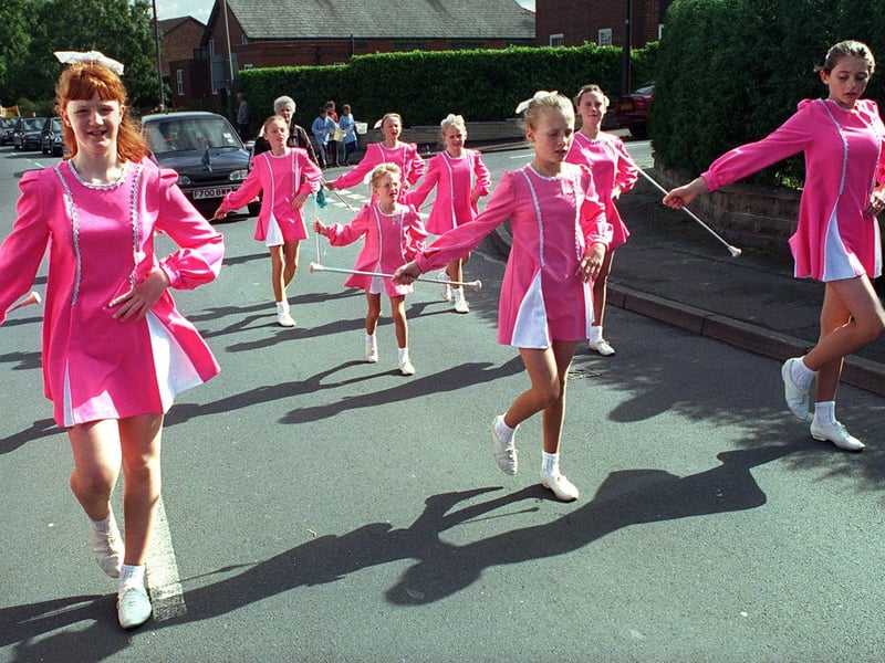 The Pudsey Diamonds Majorettes parade through Altofts at Normanton Gala and Carnival in September 1998.