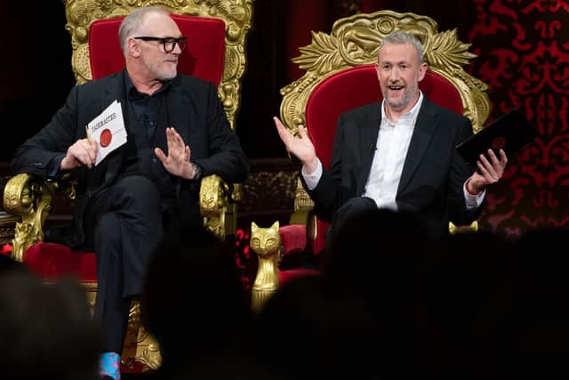 The Taskmaster himself, Greg Davies (left) and his assistant Alex Horne (Picture: Avalon Television Ltd/Channel 4)