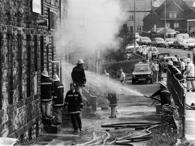 Firefighters struggled to find water supplies as a huge blaze destroyed a factory and more than £1million of stock at Pudsey in May 1989. The blaze broke out at Loxton lampshade manufacturers which occupied half of the former mill at Daytona House on Carlisle Road.