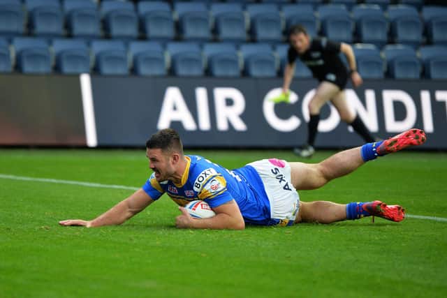 James Bentley was one of seven Rhinos try scorers in July's home win over Wigan. Picture by Jonathan Gawthorpe.