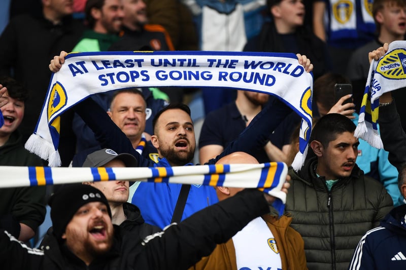 Leeds United v Millwall
United's fans enjoy going top of the league.
17th March 2024.
Picture Jonathan Gawthorpe