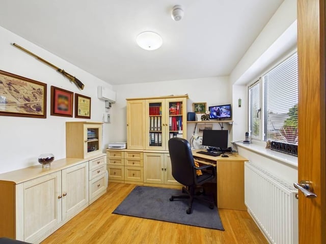 The study has a gas central heated radiator, Karndean flooring and a solid oak door with a chrome handle that gives access to the store room.