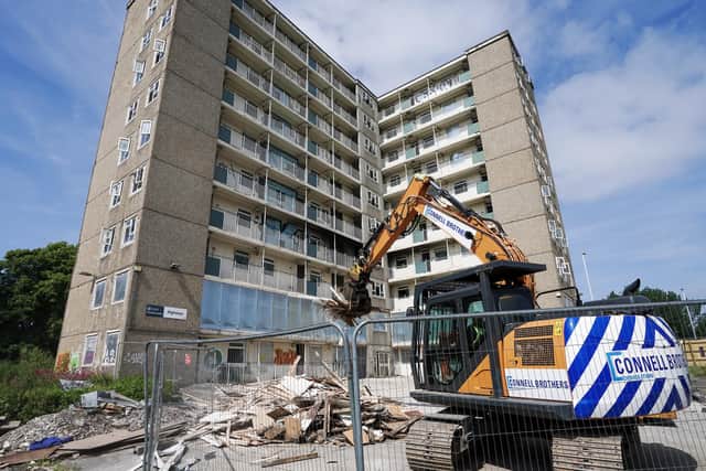 Demolition work has begun on Highways Towers in Killingbeck (Photo: James Pawlowski)