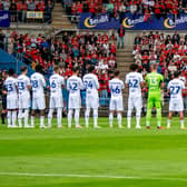 OSLO, NORWAY - JULY 12: Players, officials and fans take part in a minutes applause to pay tribute to Gordon McQueen prior to the Pre-Season Friendly match between Manchester United and Leeds United at Ullevaal Stadium on July 12, 2023 in Oslo, Norway. (Photo by Ash Donelon/Manchester United via Getty Images)