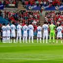 OSLO, NORWAY - JULY 12: Players, officials and fans take part in a minutes applause to pay tribute to Gordon McQueen prior to the Pre-Season Friendly match between Manchester United and Leeds United at Ullevaal Stadium on July 12, 2023 in Oslo, Norway. (Photo by Ash Donelon/Manchester United via Getty Images)