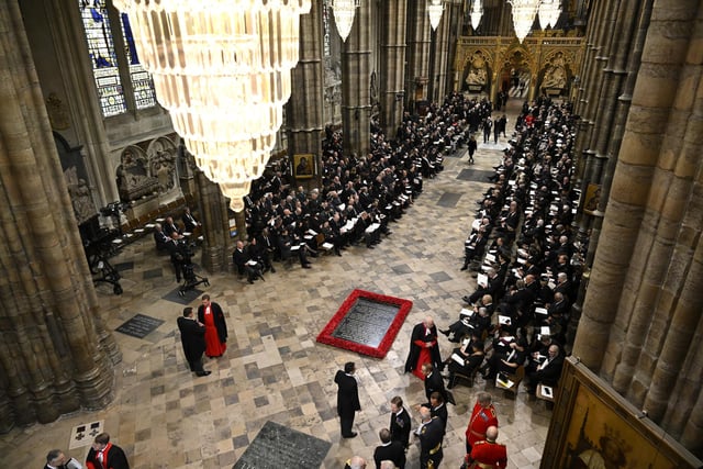 Guests arriving for the State Funeral of Queen Elizabeth II, held at Westminster Abbey, at 11am