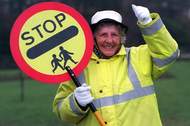 Lollipop lady Kate Stone who helped pupils cross the road outside Victoria Primary in Morley was celebrating in February 1998 after winning a 12 month extension to her contract after a campaign from parents and pupils at the school to keep her on.