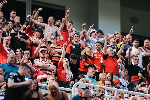 Salford fans were jubilant as their side beat Hull KR.