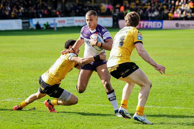 Wakefield Trinity's Corey Hall, seen in action against Castleford Tigers at Easter, could return from injury at home to the same opponents this evening. Picture by Alex Whitehead/SWpix.com.