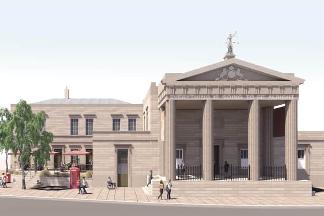 Updated plans to transform Wakefield's historic former courthouse into a new 'village hall' for the city have been submitted. Image: Group Ginger