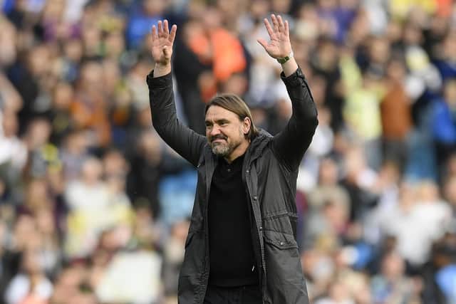 ULTIMATE PRAISE: For Leeds United's fans from Whites boss Daniel Farke, above, pictured celebrating last month's victory against Watford at Elland Road.
Photo by Ben Roberts Photo/Getty Images.