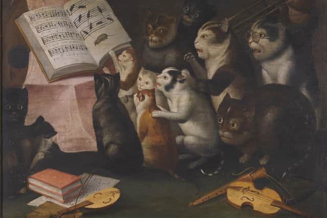 Flemish School, Circle of Ferdinand van Kessel — ‘A Glaring of Cats Making Music and Singing’ (c.1700)