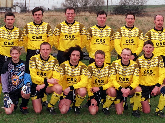 Garforth WMC FC pictured in February 1998. Back row, from left, are Barry Morley, Andy Fletcher, Mark Butterfield, Neville Platt, Paul Finney and player manager Andy Hemingway. Front row, from left, are Charlie Powell, Ben Everett, David Marsh, Martin Sykes (captain), Craig Tumelty and Russell Garbutt.